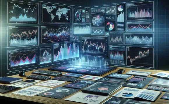 A high-definition, photorealistic image showing a Stock Market update. Display various trends and influences indicated on charts, graphs, and financial documents. Elements like fluctuating bar graphs, line charts, pie charts are seen spread across multiple screens in a high tech environment. Piles of reports and statistical documents are also seen on a desk, suggesting extensive research and analysis work. Note that this scenario does not include human figures.