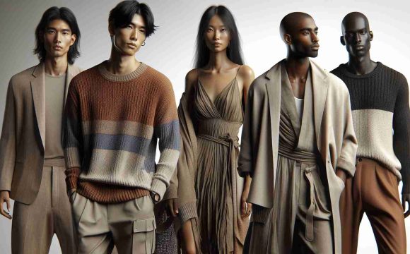 A realistic, high definition image showcasing September style in a fashion-forward manner. There's a noticeable versatility in the attire on display, reflecting the transition between summer and autumn. The image includes diverse individuals of varying descents and genders. A South Asian man in lightweight, earth-toned knitwear, a Black woman in a chic layered outfit evoking autumn hues, a Caucasian woman in transitional summer to fall dress, and a Hispanic man sporting a flexible outfit appropriate for unpredictable September weather can all be seen.